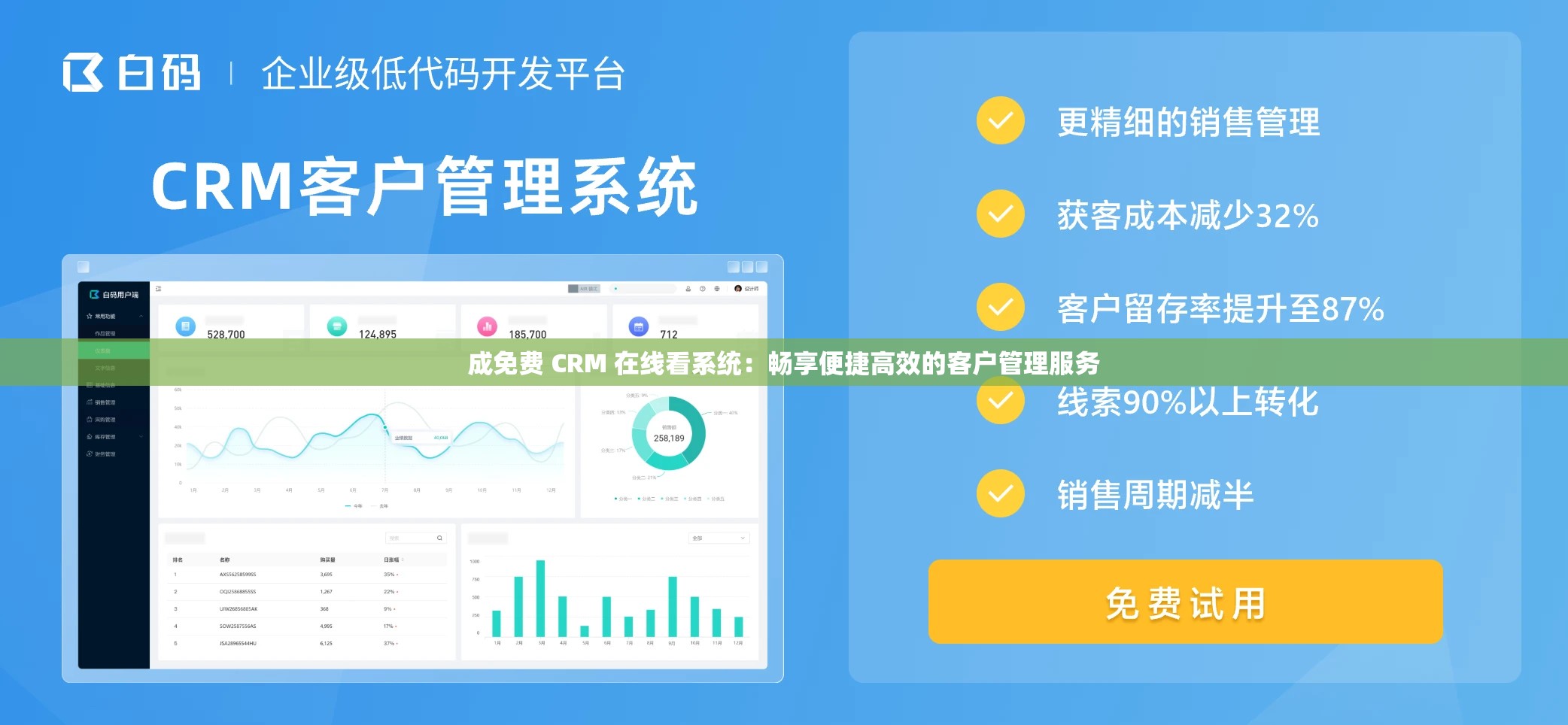 成免费 CRM 在线看系统：畅享便捷高效的客户管理服务