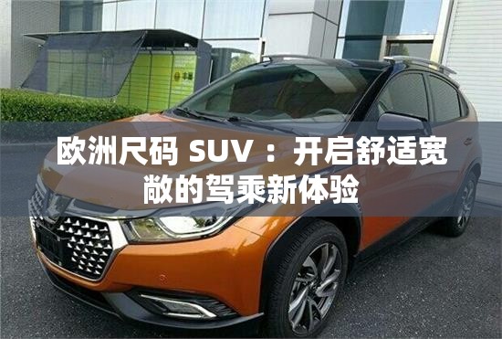 欧洲尺码 SUV ：开启舒适宽敞的驾乘新体验