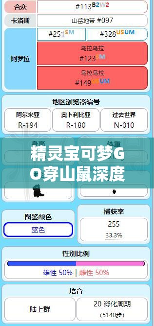 精灵宝可梦GO穿山鼠深度剖析，技能特性与资质全面解析指南
