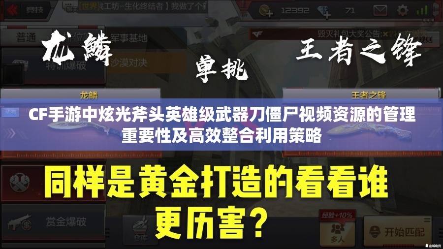 CF手游中炫光斧头英雄级武器刀僵尸视频资源的管理重要性及高效整合利用策略