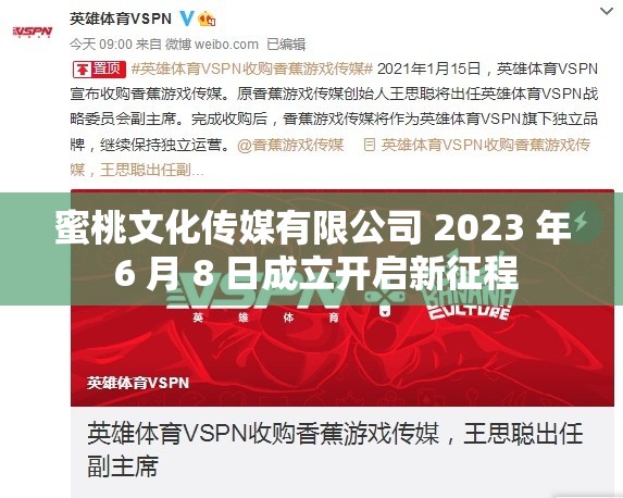 蜜桃文化传媒有限公司 2023 年 6 月 8 日成立开启新征程