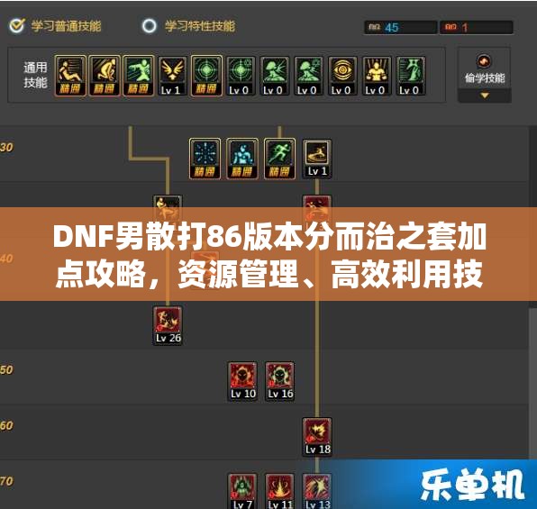 DNF男散打86版本分而治之套加点攻略，资源管理、高效利用技巧及价值最大化策略