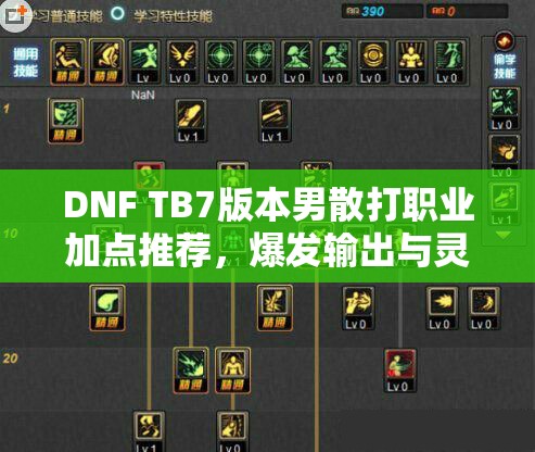 DNF TB7版本男散打职业加点推荐，爆发输出与灵活连招深度解析