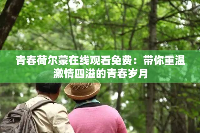 青春荷尔蒙在线观看免费：带你重温激情四溢的青春岁月