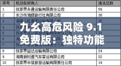 九幺高危风险 9.1 免费版：独特功能与优势解读