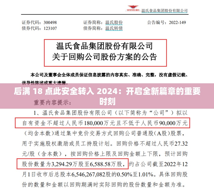 后满 18 点此安全转入 2024：开启全新篇章的重要时刻