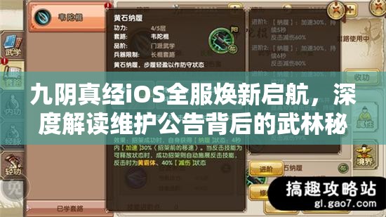 九阴真经iOS全服焕新启航，深度解读维护公告背后的武林秘籍与更新亮点