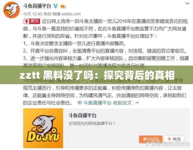 zztt 黑料没了吗：探究背后的真相