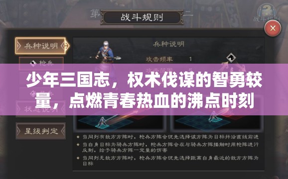 少年三国志，权术伐谋的智勇较量，点燃青春热血的沸点时刻