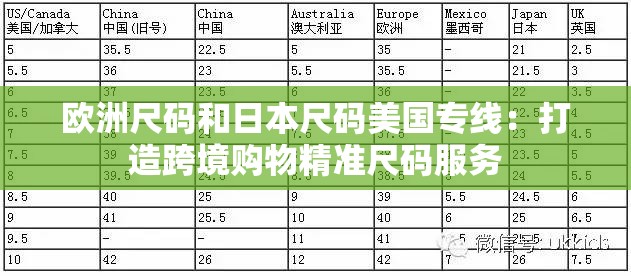 欧洲尺码和日本尺码美国专线：打造跨境购物精准尺码服务