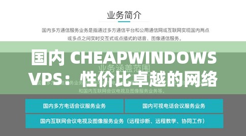 国内 CHEAPWINDOWSVPS：性价比卓越的网络服务提供商