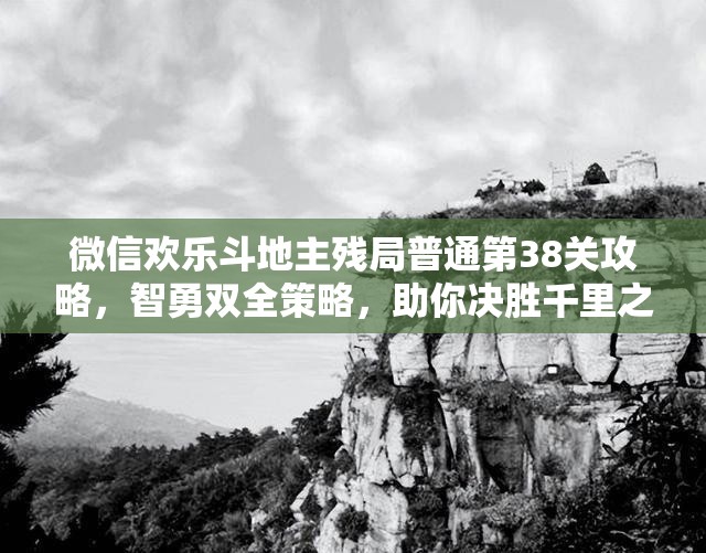 微信欢乐斗地主残局普通第38关攻略，智勇双全策略，助你决胜千里之外