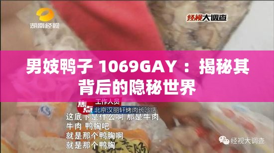 男妓鸭子 1069GAY ：揭秘其背后的隐秘世界