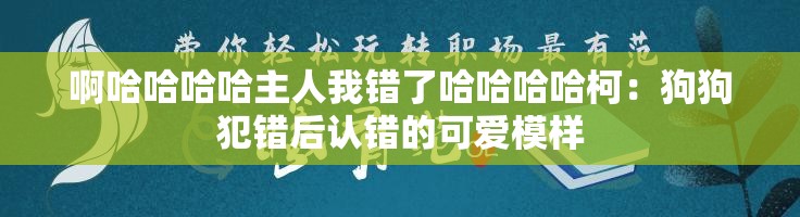 啊哈哈哈哈主人我错了哈哈哈哈柯：狗狗犯错后认错的可爱模样