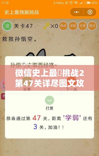 微信史上最囧挑战2第47关详尽图文攻略，深度解析通关技巧与步骤