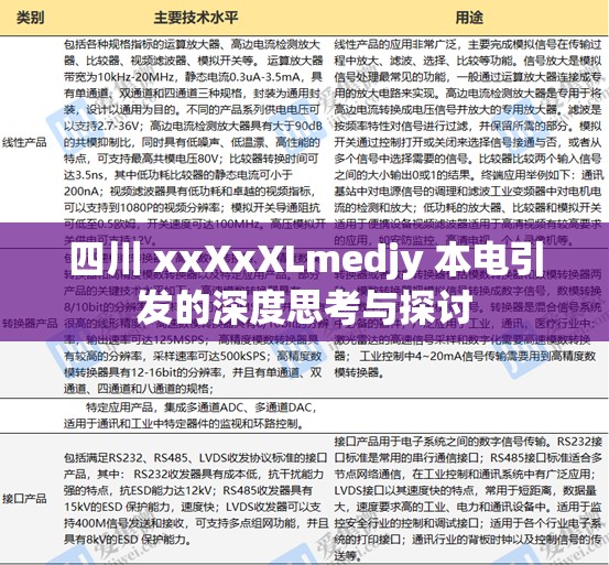 四川 xxXxXLmedjy 本电引发的深度思考与探讨