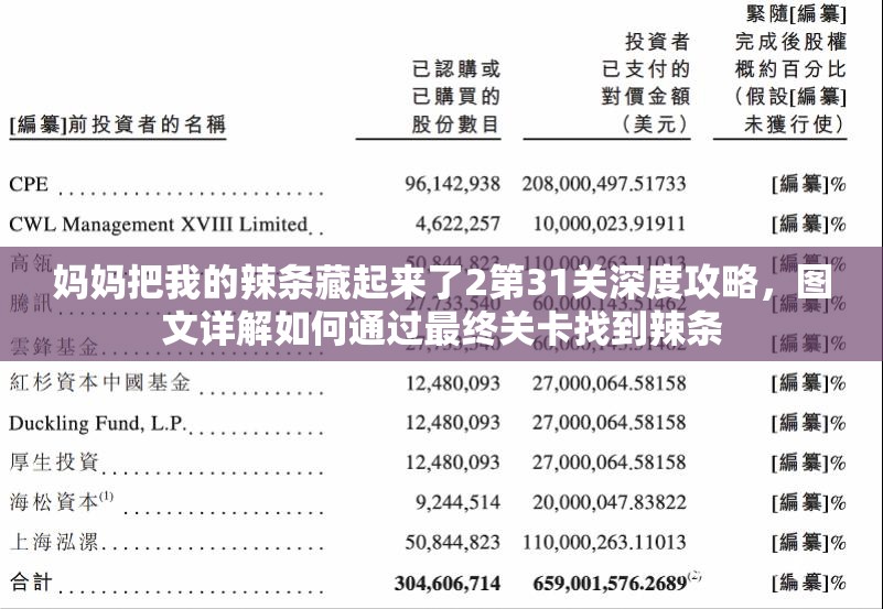 妈妈把我的辣条藏起来了2第31关深度攻略，图文详解如何通过最终关卡找到辣条