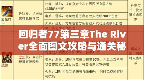 回归者77第三章The River全面图文攻略与通关秘籍详解