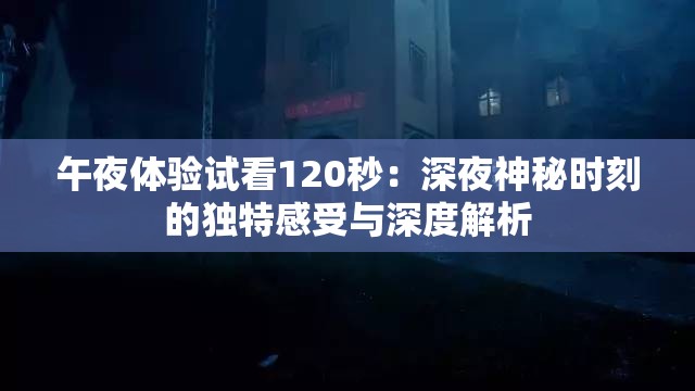 午夜体验试看120秒：深夜神秘时刻的独特感受与深度解析