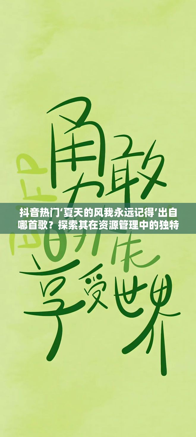 抖音热门‘夏天的风我永远记得’出自哪首歌？探索其在资源管理中的独特运用策略