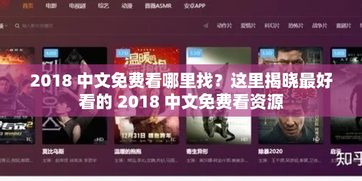 2018 中文免费看哪里找？这里揭晓最好看的 2018 中文免费看资源