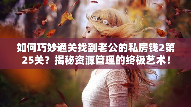 如何巧妙通关找到老公的私房钱2第25关？揭秘资源管理的终极艺术！