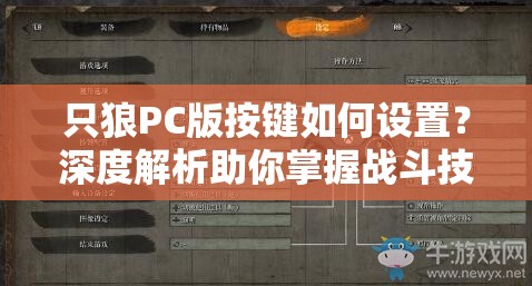 只狼PC版按键如何设置？深度解析助你掌握战斗技巧