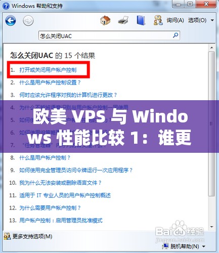 欧美 VPS 与 Windows 性能比较 1：谁更胜一筹？优势与差异大揭秘