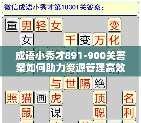 成语小秀才891-900关答案如何助力资源管理高效利用？