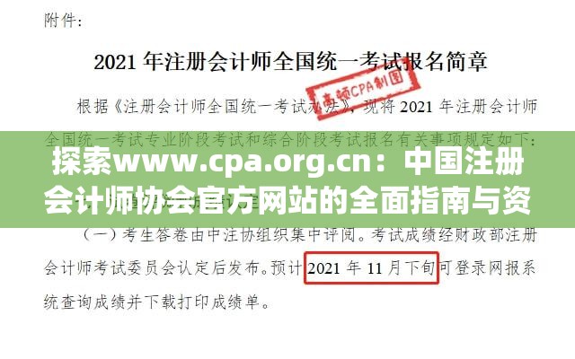 探索www.cpa.org.cn：中国注册会计师协会官方网站的全面指南与资源解析