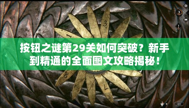 按钮之谜第29关如何突破？新手到精通的全面图文攻略揭秘！