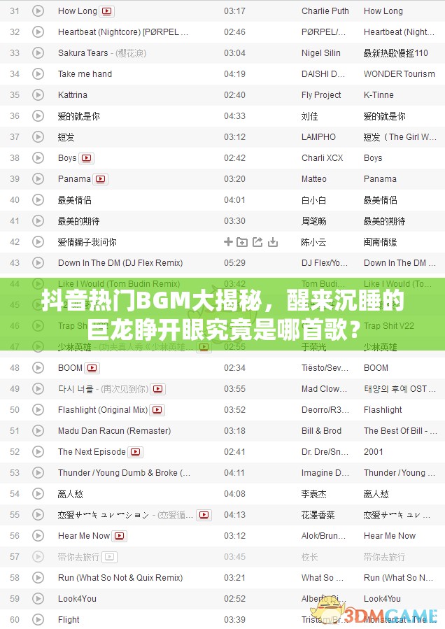 抖音热门BGM大揭秘，醒来沉睡的巨龙睁开眼究竟是哪首歌？