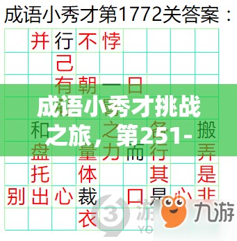 成语小秀才挑战之旅，第251-260关全攻略揭秘，你能一次通关吗？