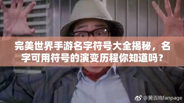 完美世界手游名字符号大全揭秘，名字可用符号的演变历程你知道吗？