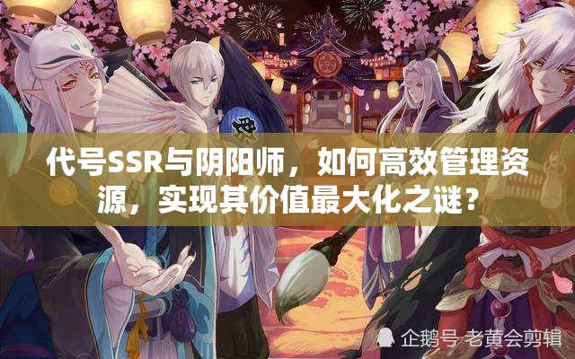 代号SSR与阴阳师，如何高效管理资源，实现其价值最大化之谜？