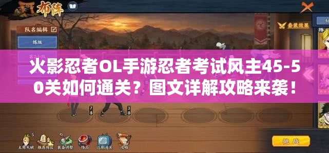 火影忍者OL手游忍者考试风主45-50关如何通关？图文详解攻略来袭！