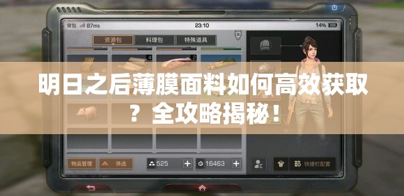 明日之后薄膜面料如何高效获取？全攻略揭秘！